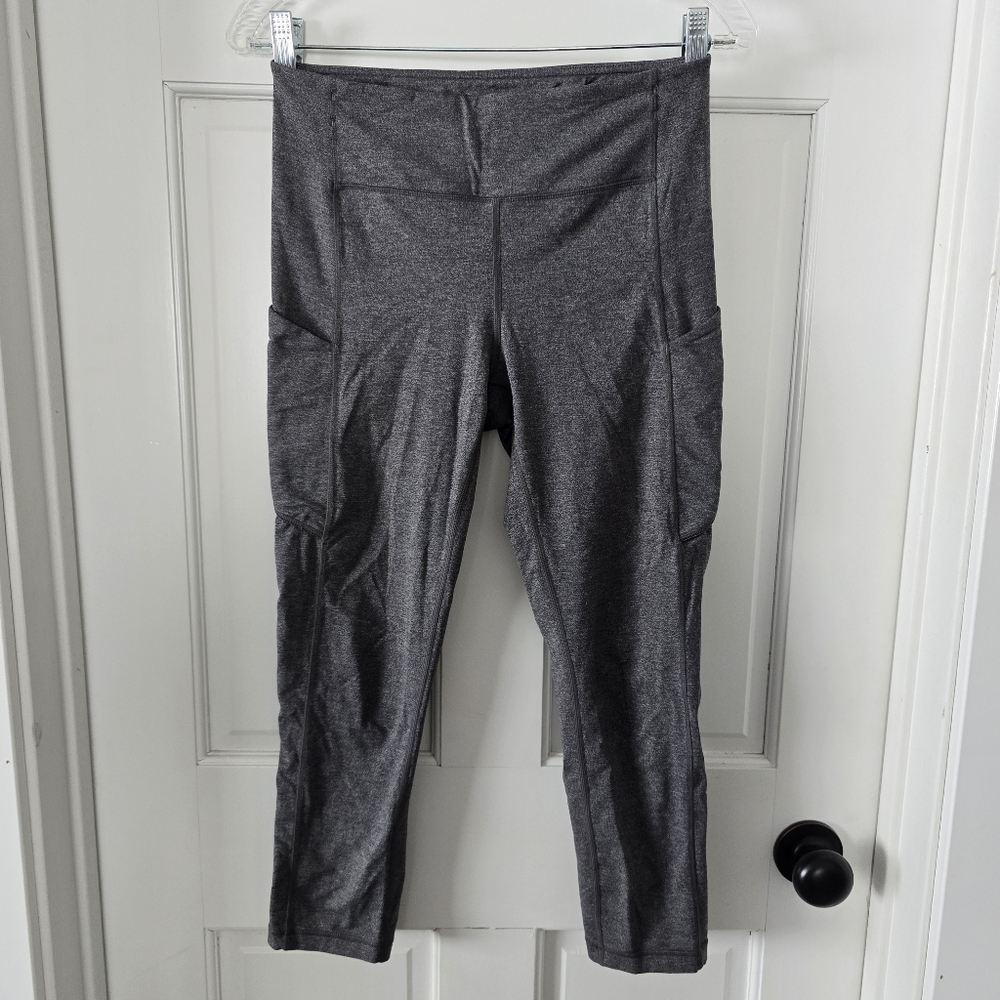 Grey Lululemon Side Pocket Capri Leggings